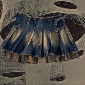Stylish Ombre Denim Mini Skirt